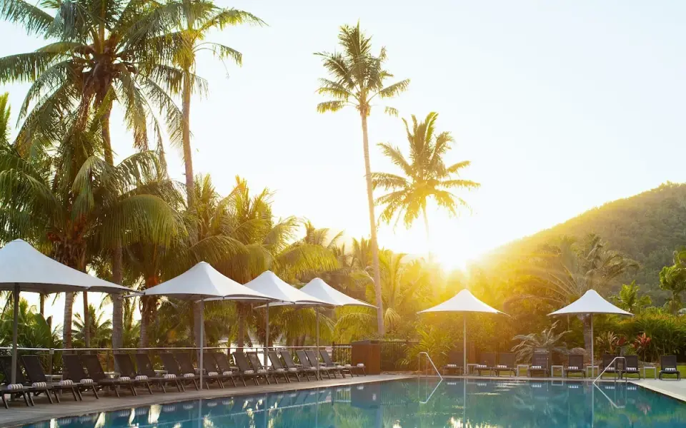 Pool area pictured in Reef View Hotel’s property gallery